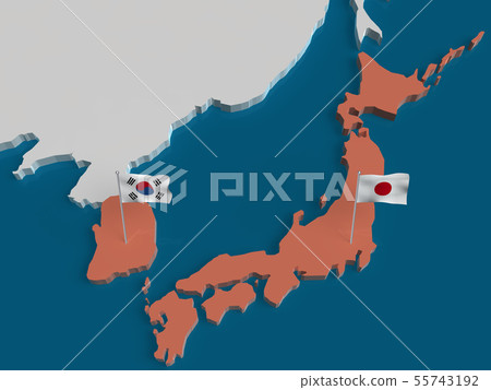 CG 3D例證3D設計世界地圖東亞日本俄羅斯俄羅斯韓國朝鮮 55743192