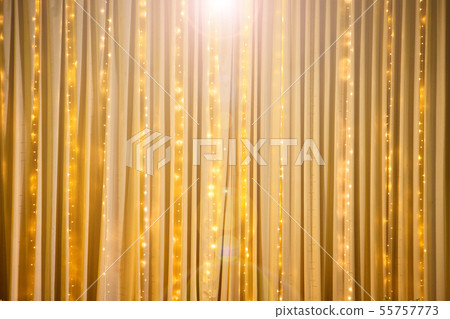 Black Curtain drape wave with studio lighting 55757773