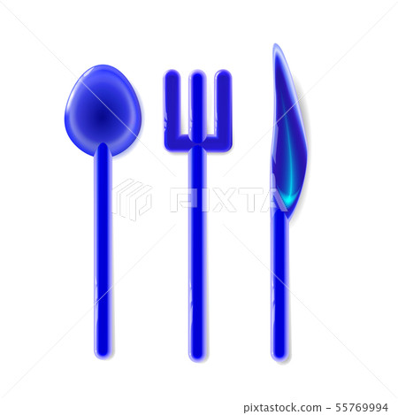 Plastic Set Toy realistic tablewares rounded, blue Plastic Set Toy realistic tablewares rounded, blue 55769994