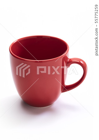 red ceramic mug on white background red ceramic mug on white background 55775259