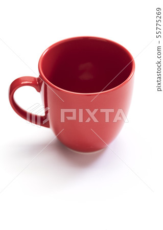 red ceramic mug on white background red ceramic mug on white background 55775269