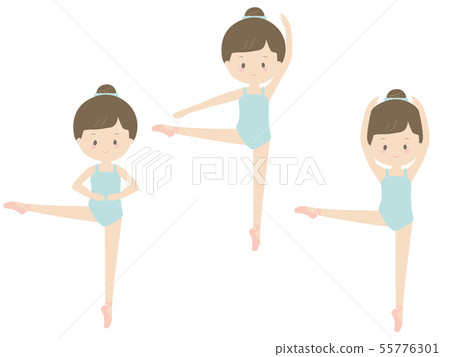 Light blue leotard next to arabesque Light blue leotard next to arabesque 55776301