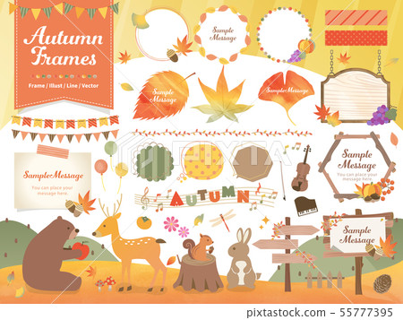 Autumn / Frame / Illustration Line Material Set 55777395