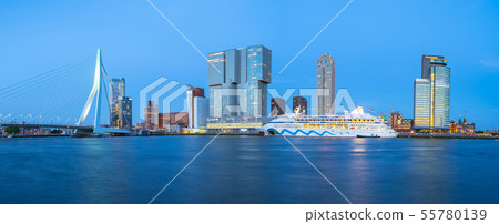 Panorama view of Rotterdam city skyline Panorama view of Rotterdam city skyline 55780139