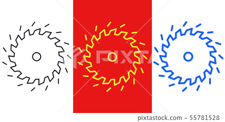 Saw blade icon, different stroke thickness, Tool Saw blade icon, different stroke thickness, Tool 55781528