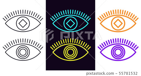 Eye icon with different stroke thickness, Eyesight Eye icon with different stroke thickness, Eyesight 55781532