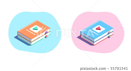 Audiobook with Play button, Isometry audio library Audiobook with Play button, Isometry audio library 55781541