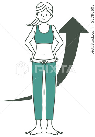 女性全身上升2種顏色 55790603