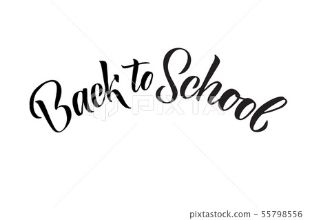 Back to school vector calligraphy illustration isolated on white background. Typography for banners 55798556