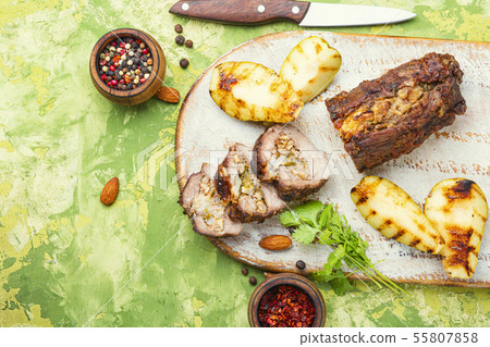 Meatloaf with fruit and nuts Meatloaf with fruit and nuts 55807858