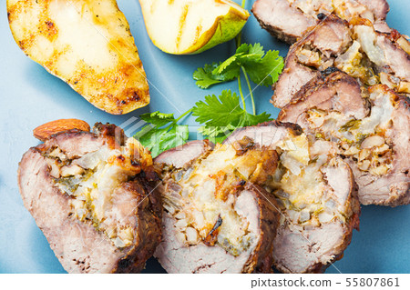 Meatloaf with fruit and nuts Meatloaf with fruit and nuts 55807861