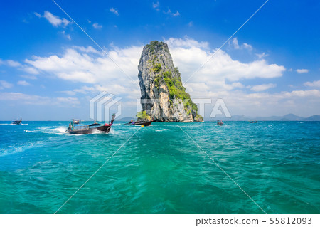 Long tail boat near Ao Nang ,Krabi Thailand Long tail boat near Ao Nang ,Krabi Thailand 55812093
