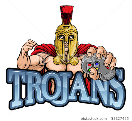 Trojan Spartan Gamer Gladiator Controller Mascot 55827435