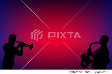 Trumpet Saxophone Player Blues Jazz Duet Nightclub Trumpet Saxophone Player Blues Jazz Duet Nightclub 55830459