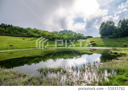 View of a mountain lake with clear water View of a mountain lake with clear water 55835782