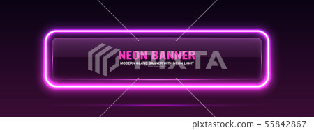 Glass banner. Transparent geometric shapes. Glass banner. Transparent geometric shapes. 55842867