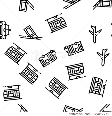 Public Transport Seamless Pattern Vector 55847740