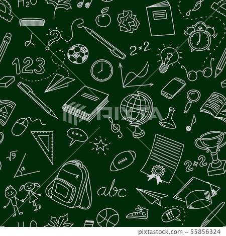 Back To School Seamless Pattern - Stock Illustration [55856324] - PIXTA