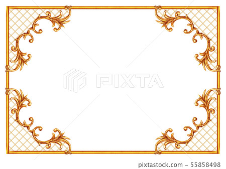 Baroque style elements. Watercolor hand drawn Baroque style elements. Watercolor hand drawn 55858498