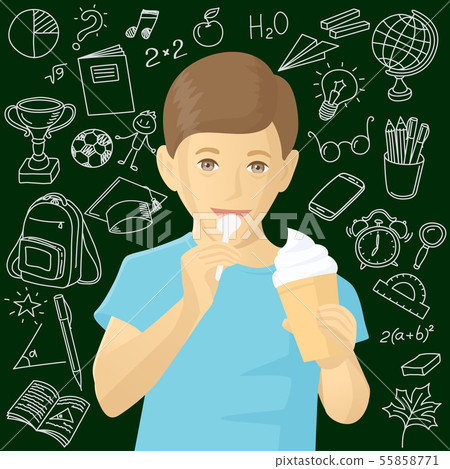 Boy eating ice cream Boy eating ice cream 55858771