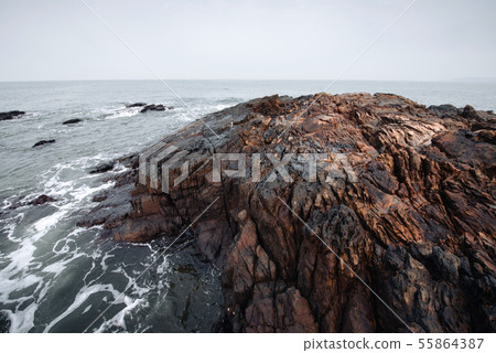 Stone part of the coast in India Stone part of the coast in India 55864387