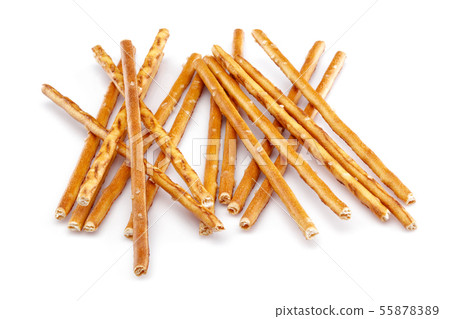 Stick cracker, pretzel, isolated on white Stick cracker, pretzel, isolated on white 55878389