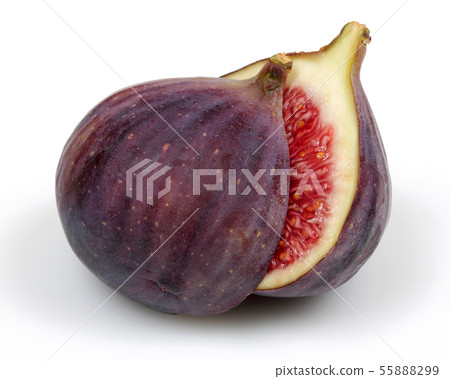 Fresh purple fig fruits isolated on white Fresh purple fig fruits isolated on white 55888299