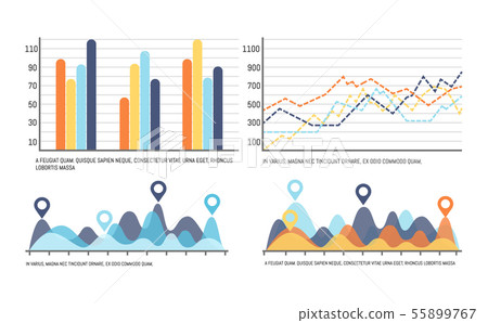 Infographic with Curves, Increasing Data Results 55899767