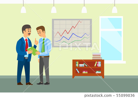 Boss Company Leader Talking to Office Worker Man 55899836