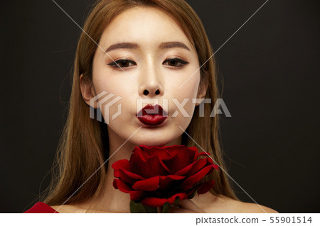 Flower, rose, dress, beauty, young woman Flower, rose, dress, beauty, young woman 55901514
