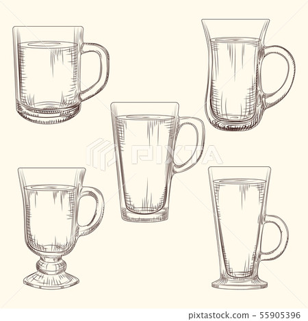 Set of Irish Coffee mugs.Diffirent cofee mugs. 55905396