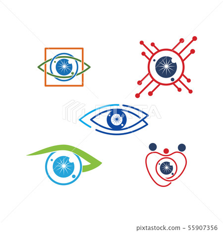 Eye care health logo design template vector icon Eye care health logo design template vector icon 55907356
