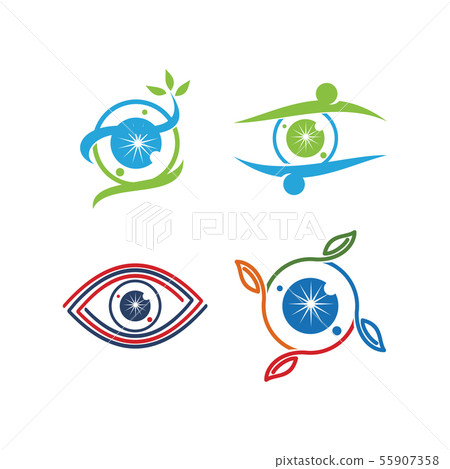 Eye care health logo design template vector icon Eye care health logo design template vector icon 55907358