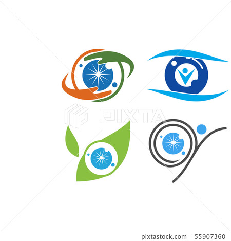 Eye care health logo design template vector icon Eye care health logo design template vector icon 55907360