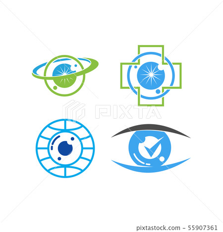 Eye care health logo design template vector icon Eye care health logo design template vector icon 55907361
