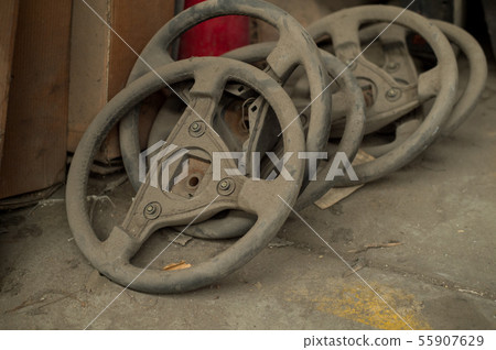 Old car repair warehouse with many car parts Old car repair warehouse with many car parts 55907629
