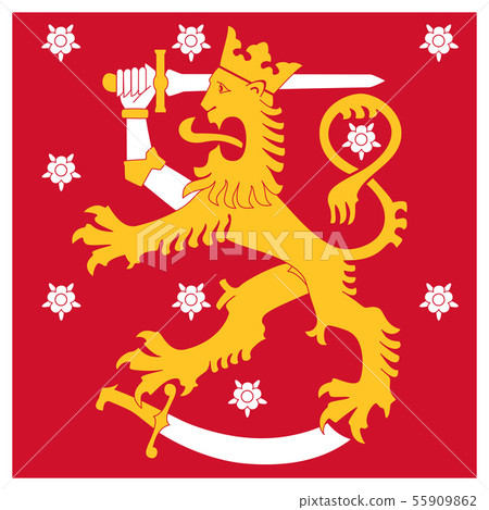 Finland Naval Jack flag, heraldic lion with sword 55909862