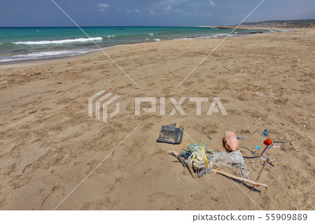 Beautiful empty wild beach in Karpass, Cyprus, 55909889
