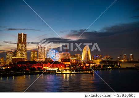 Japan's Yokohama cityscape Yokohama Minato Mirai 21 and others 55910603