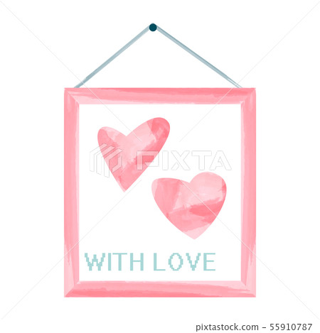 Vector watercolor hearts, Valentine Day. Vector watercolor hearts, Valentine Day. 55910787
