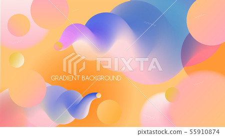 Vibrant colors objects on gradient background Vibrant colors objects on gradient background 55910874