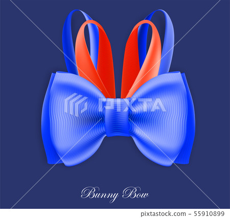 Gala bunny silk blue red bow 55910899