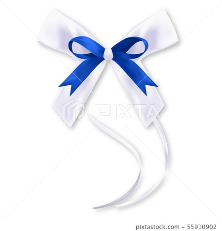 Gift blue white silk bow 55910902