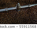 coffee beans in roast machine, arabica roasted 55911568