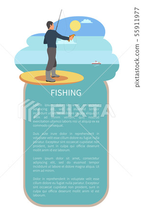 Man with Throw Line and Perch or Bass Fish Poster Man with Throw Line and Perch or Bass Fish Poster 55911977