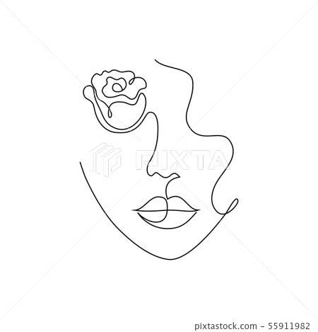 minimal woman portrait minimal woman portrait 55911982
