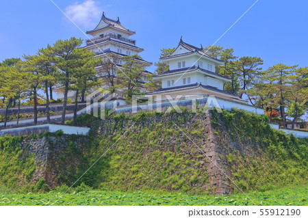 [長崎縣]在晴朗的天氣下的島原城堡塔 55912190