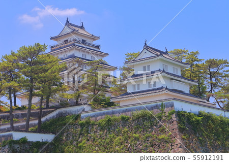 [長崎縣]在晴朗的天氣下的島原城堡塔 55912191