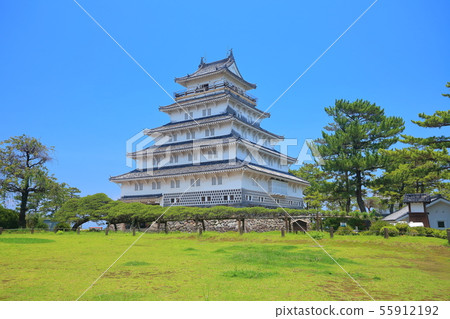 [長崎縣]在晴朗的天氣下的島原城堡塔 55912192