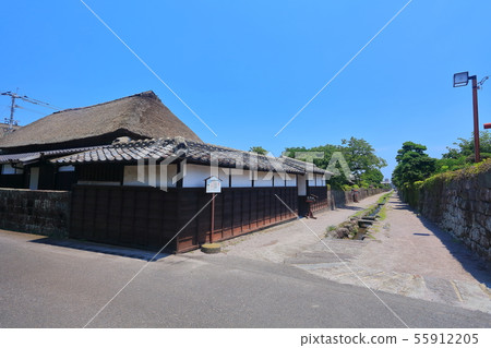 [長崎縣]在晴朗的天空下的島原武士住宅 55912205